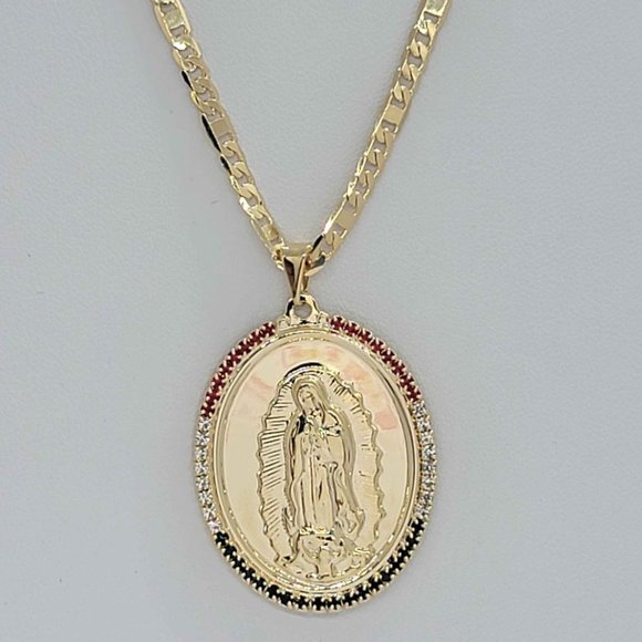 Other - Brand New Brazilian 18k Gold Filled Virgen De Guadalupe Necklace